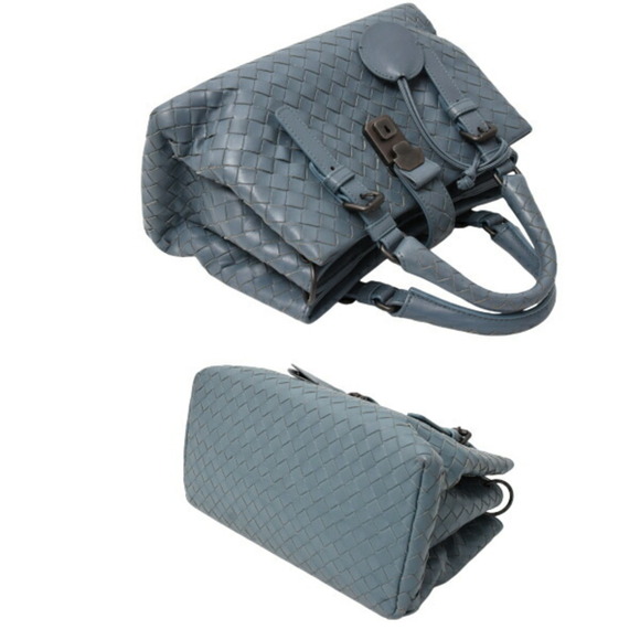 BOTTEGA VENETA Blue Intrecciato Shoulder Bag - Picture 4 of 10